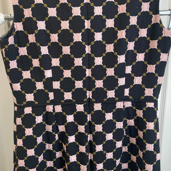 Ann Taylor | Black Sheath Dress w/ Geometric Pattern in Blush and Gold | Size 4 - Picture 8 of 13